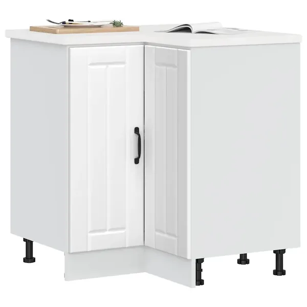 Armoire d'angle de cuisine Lucca blanc bois d'ingénierie