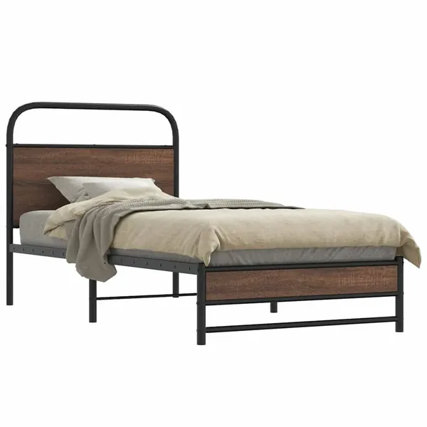 Cadre de lit sans matelas 100x200 cm chêne marron