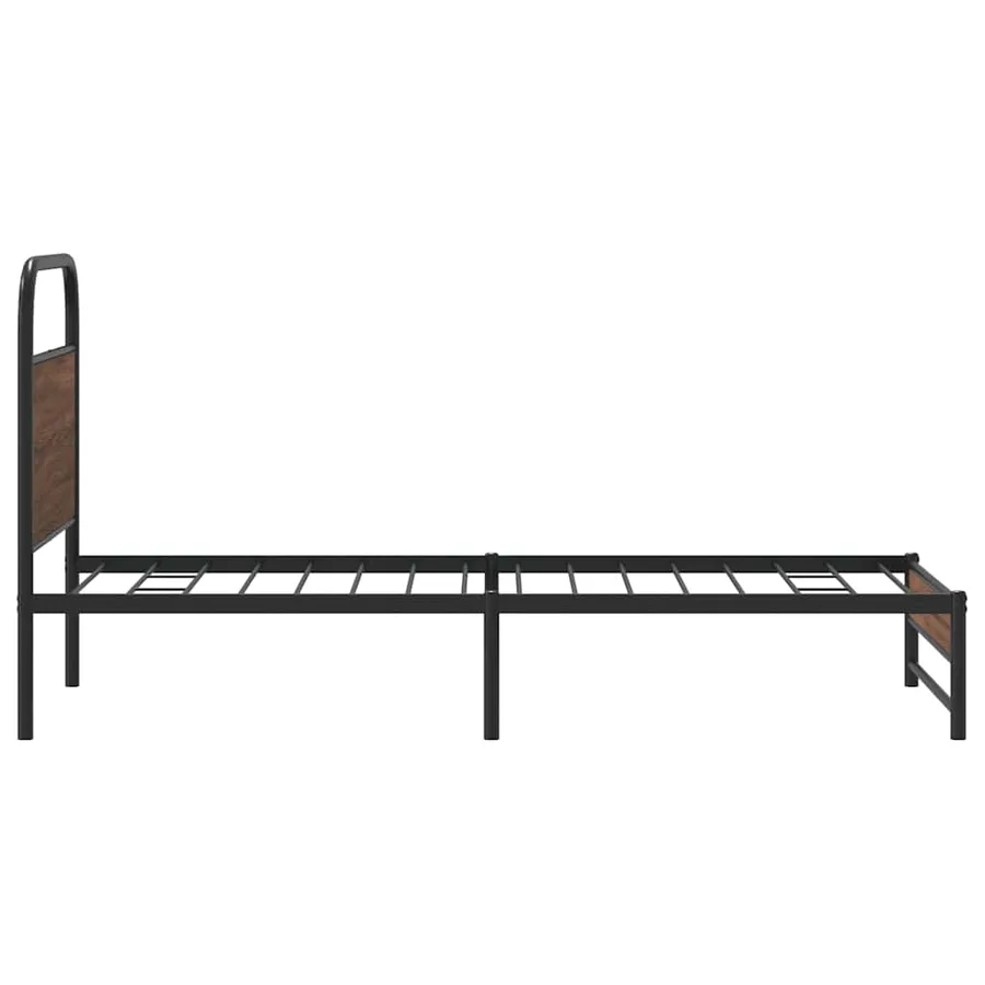 Cadre de lit sans matelas 90x200cm chêne marron bois ingénierie - 6