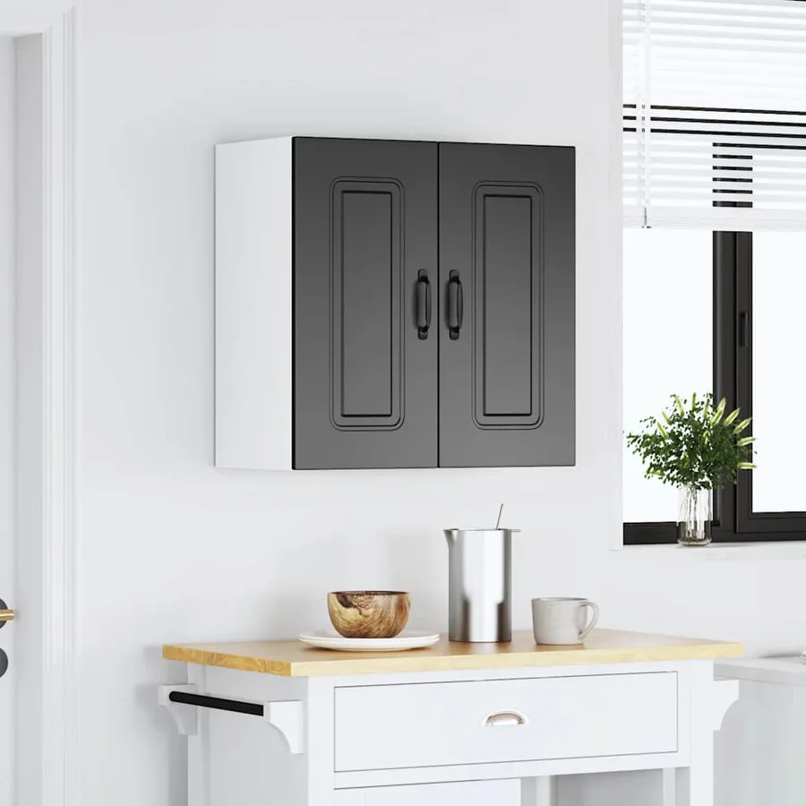 Armoire murale de cuisine Kalmar noir bois d'ingénierie - 3
