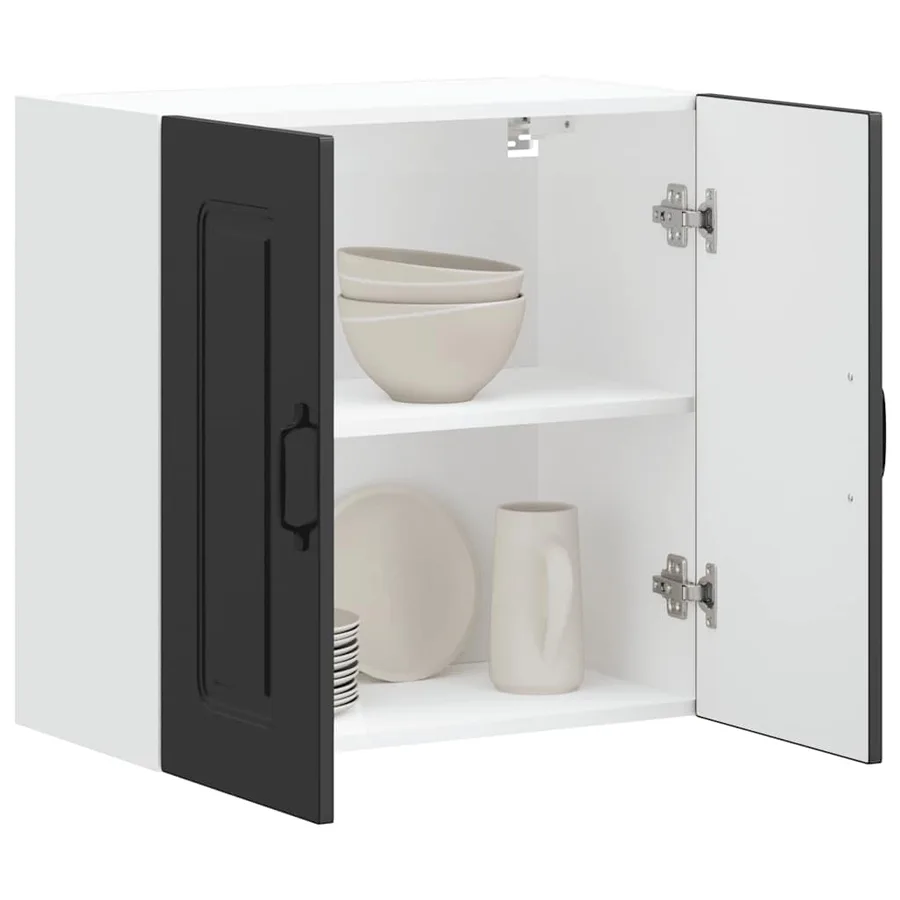 Armoire murale de cuisine Kalmar noir bois d'ingénierie - 4