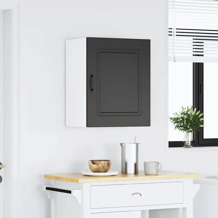 Armoire murale de cuisine Kalmar en bois d'ingénierie noir