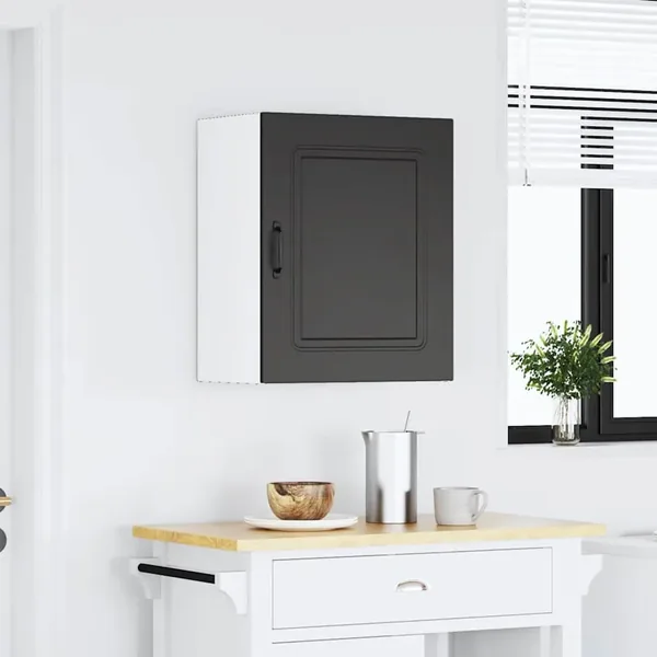 Armoire murale de cuisine Kalmar en bois d'ingénierie noir