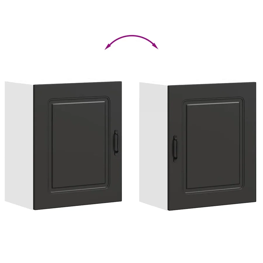 Armoire murale de cuisine Kalmar en bois d'ingénierie noir - 9