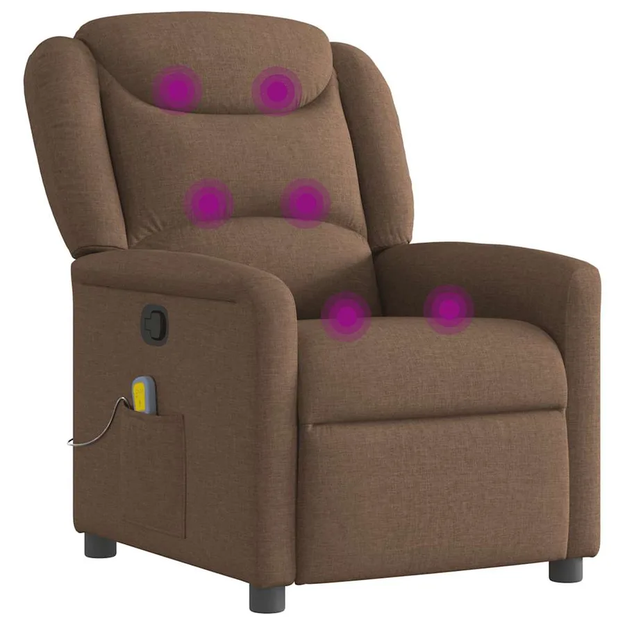 Fauteuil de massage inclinable Marron Tissu - 6