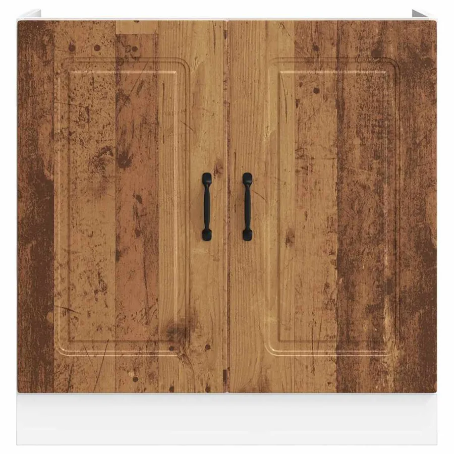 Meuble bas pour évier Kalmar noir 80x46x81,5 cm bois ingénierie - 4