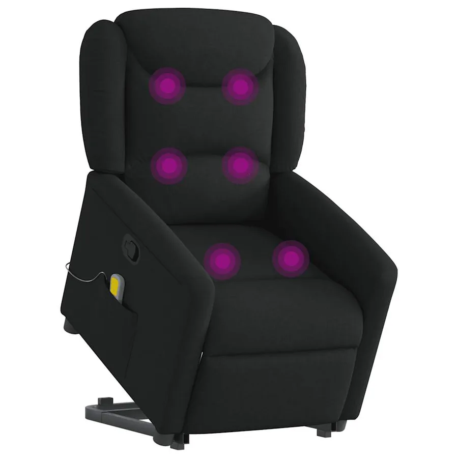 Fauteuil de massage inclinable Noir Tissu - 3