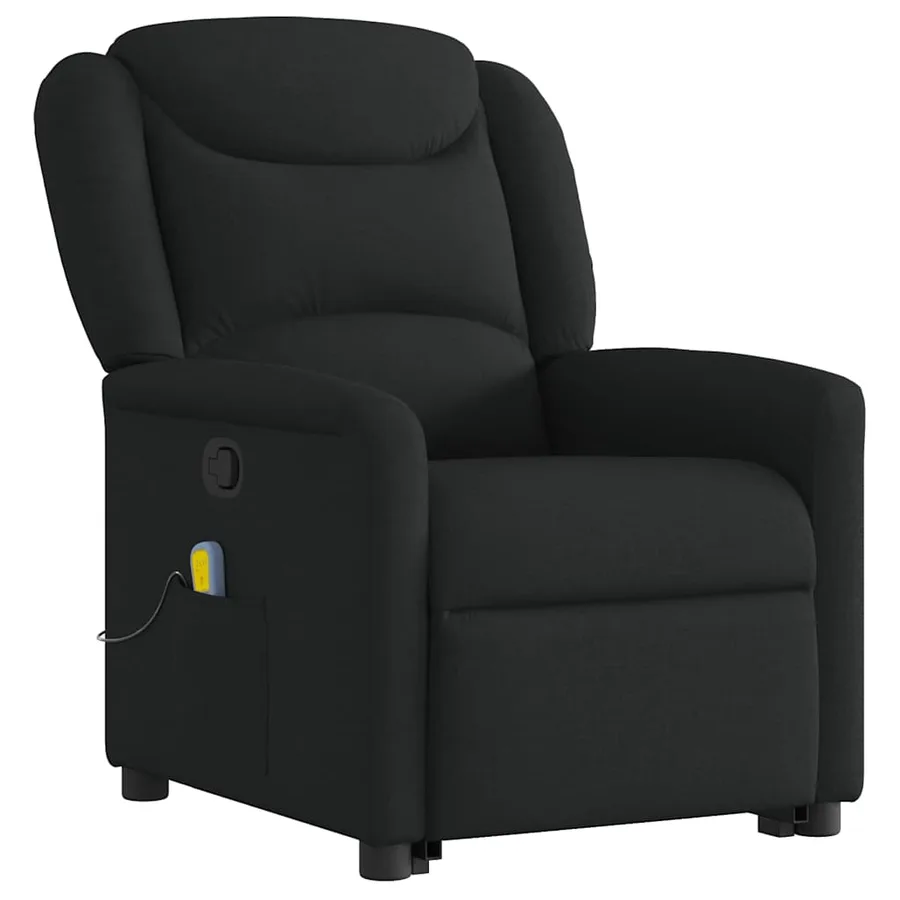 Fauteuil de massage inclinable Noir Tissu - 4