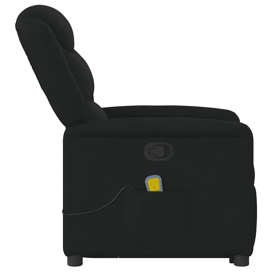 Fauteuil de massage inclinable Noir Tissu - 6