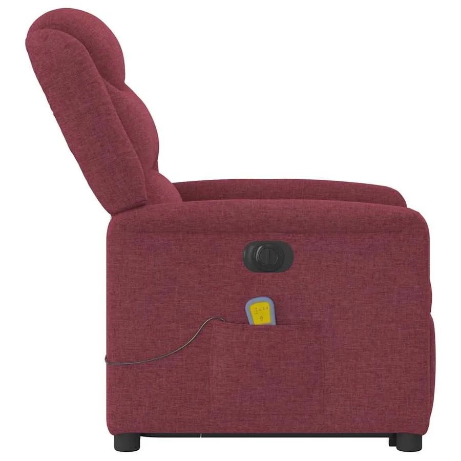 Fauteuil inclinable de massage électrique Rouge bordeaux Tissu - 6