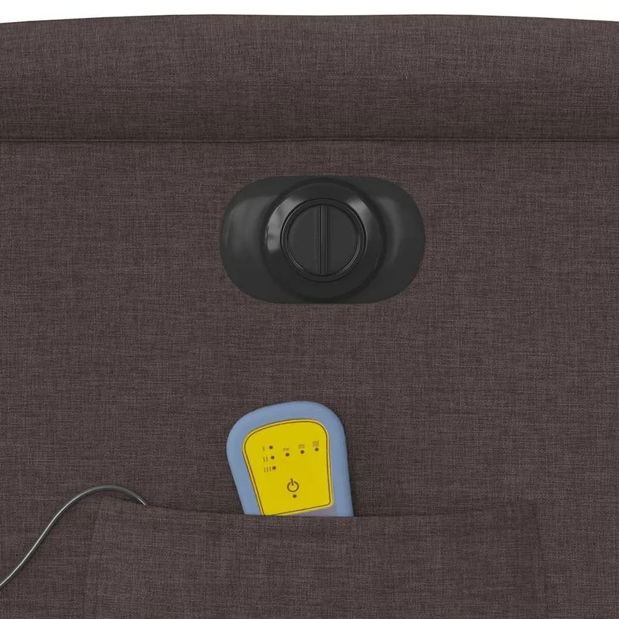 Fauteuil de massage inclinable électrique Marron foncé Tissu - 12