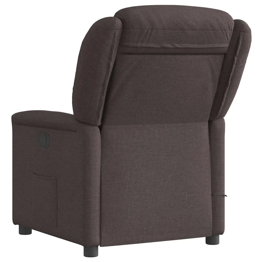 Fauteuil de massage inclinable électrique Marron foncé Tissu - 7