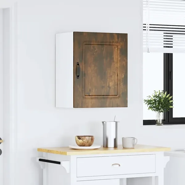Armoire murale de cuisine Kalmar en chêne fumé et bois d'ingénierie