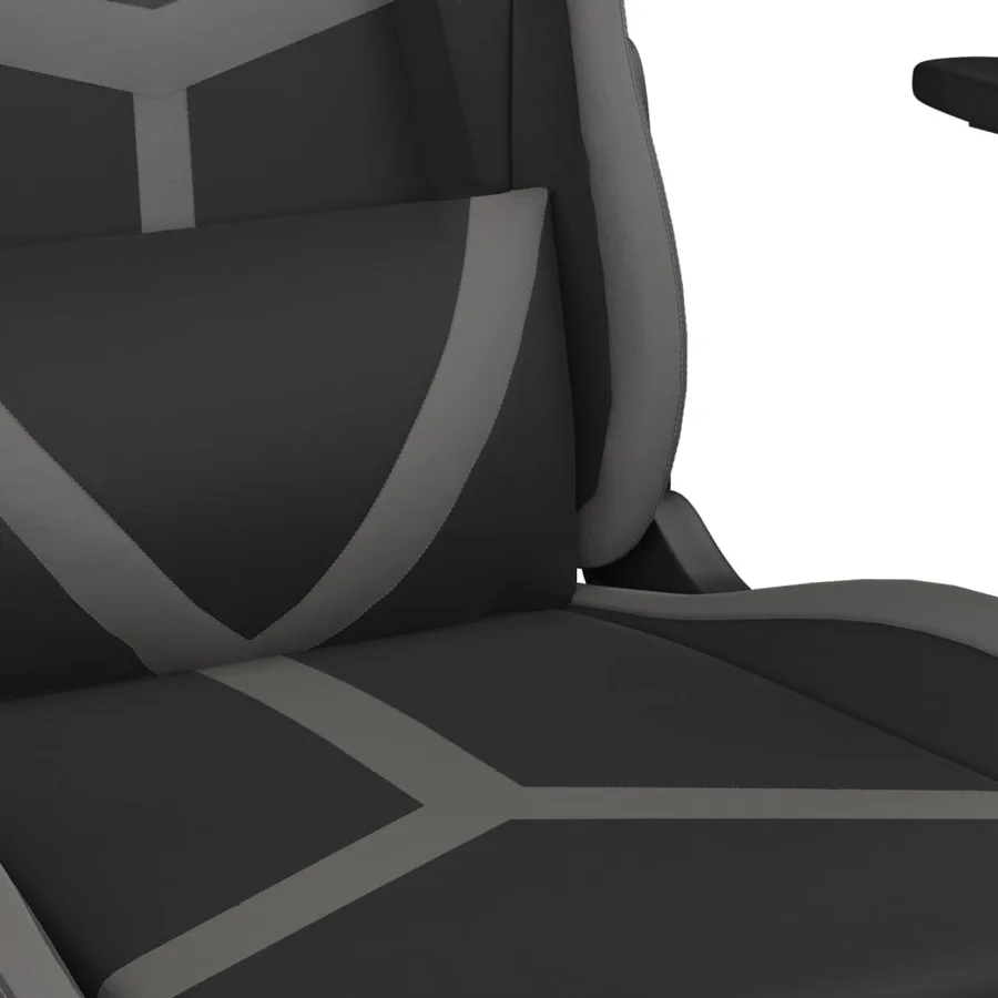 Chaise de jeu avec repose-pied Noir et gris Similicuir - 9