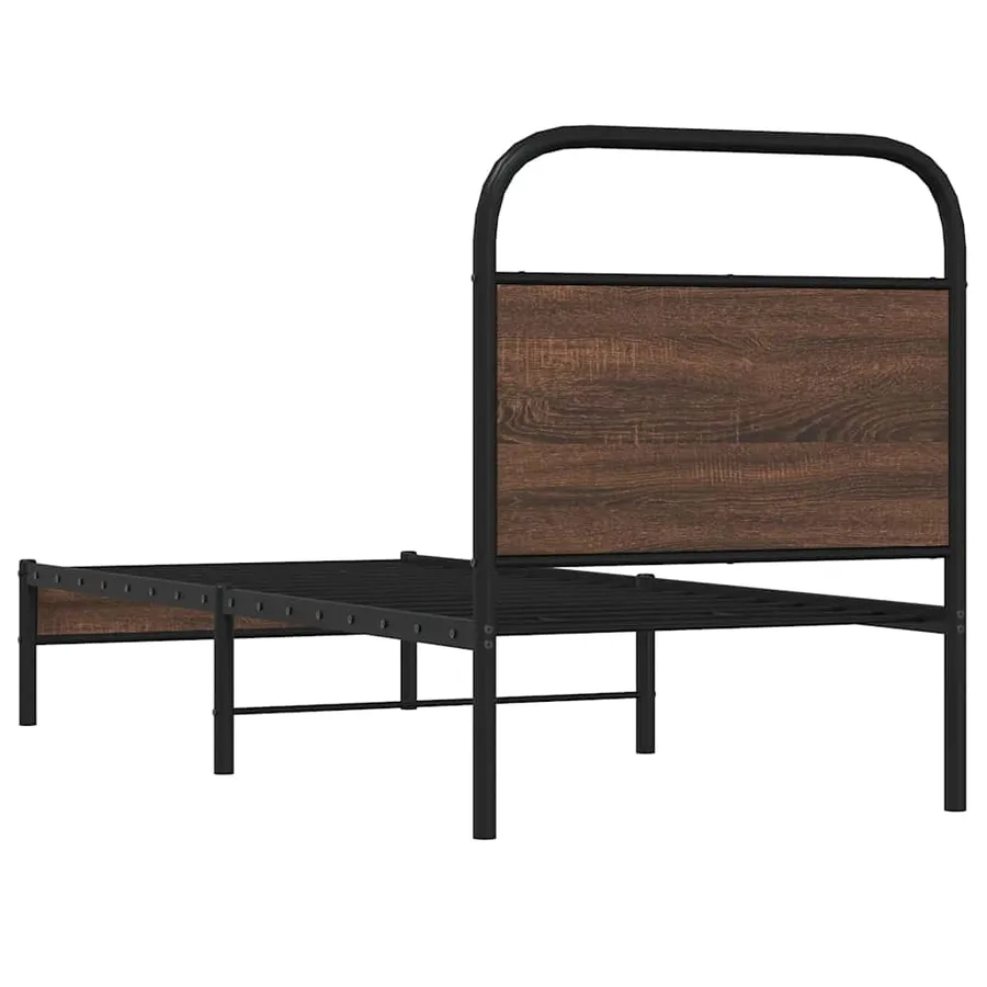 Cadre de lit sans matelas 75x190cm chêne marron bois ingénierie - 7