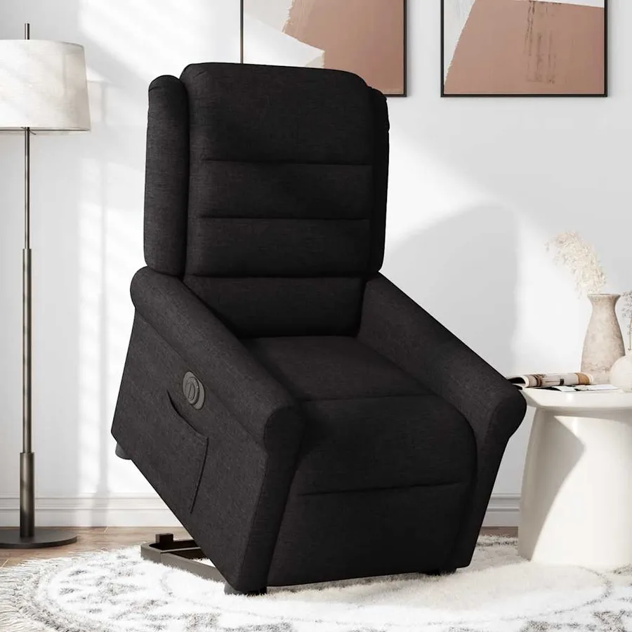 Fauteuil inclinable électrique noir tissu - 3