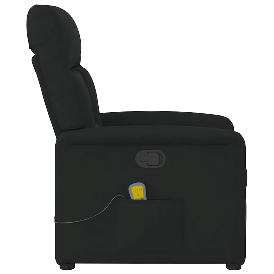 Fauteuil de massage inclinable Noir Tissu - 4