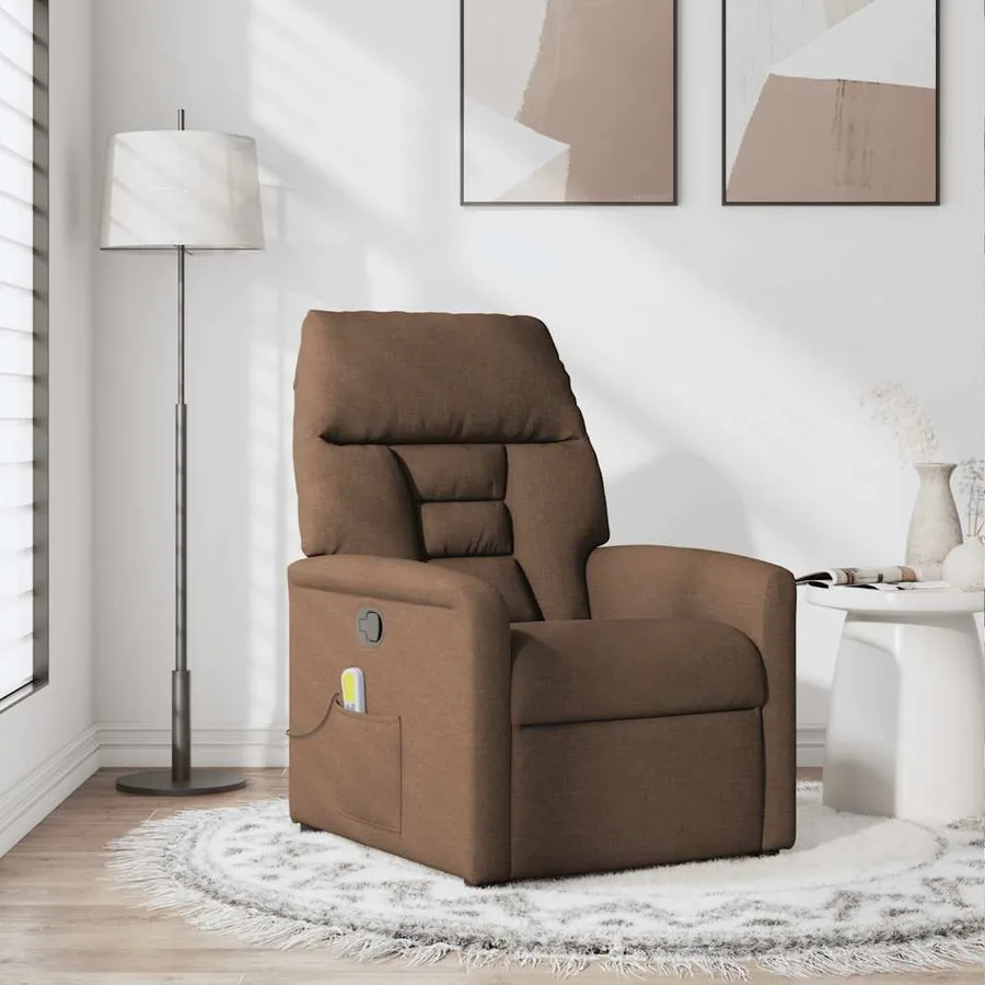 Fauteuil de massage inclinable Marron Tissu - 2