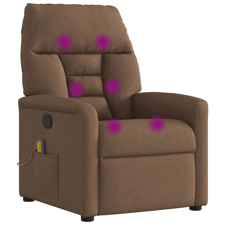 Fauteuil de massage inclinable Marron Tissu - 7
