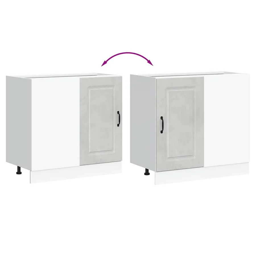 Armoire de cuisine Kalmar gris béton bois d'ingénierie - 8