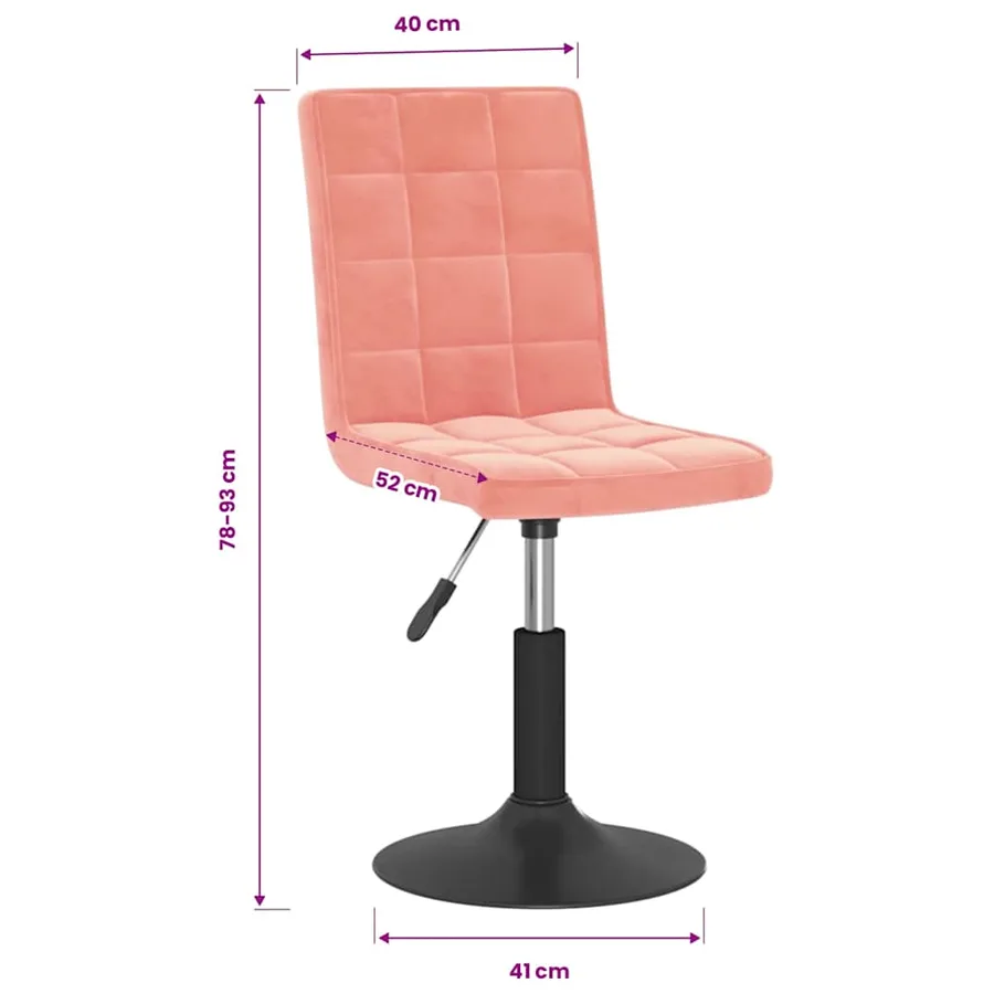 Chaises pivotantes à manger lot de 6 rose velours - 10