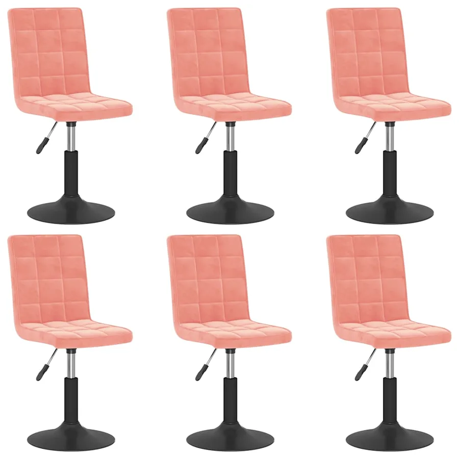 Chaises pivotantes à manger lot de 6 rose velours - 2