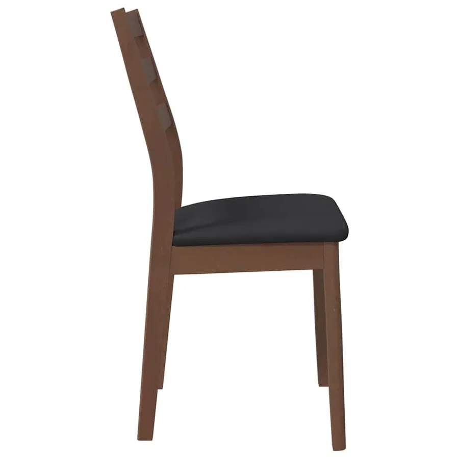 Chaises à manger coussins 2 pcs marron bois massif caoutchouc - 6