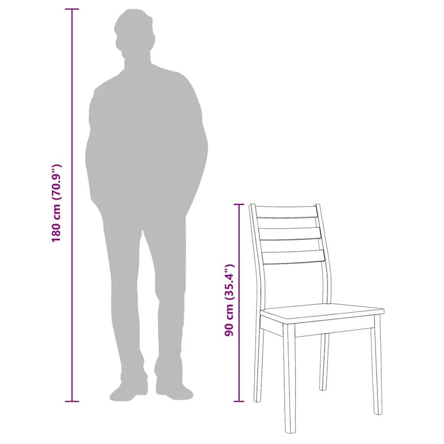 Chaises à manger 2 pcs blanc bois massif caoutchouc - 10