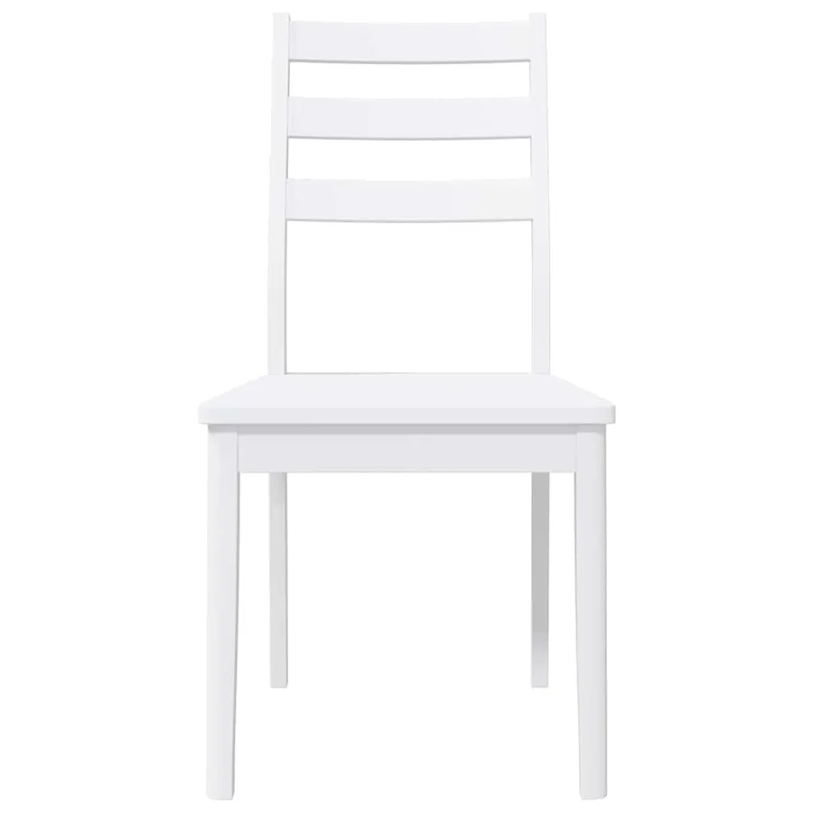 Chaises à manger 2 pcs blanc bois massif caoutchouc - 5