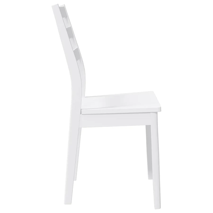 Chaises à manger 2 pcs blanc bois massif caoutchouc - 6