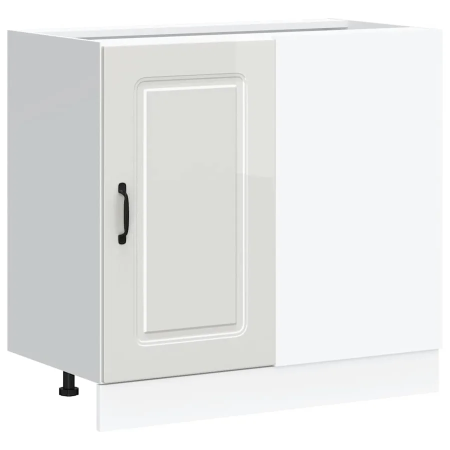 Meuble bas de cuisine « Kalmar » Bois d'ingénierie blanc brillant - 2