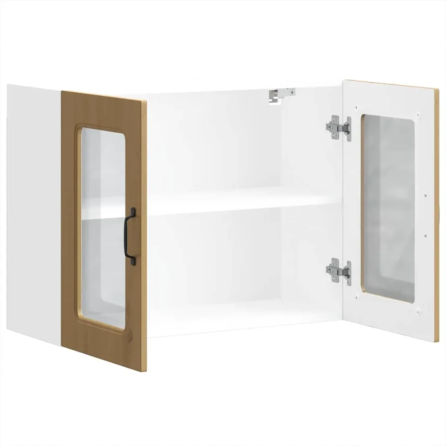 Armoire murale de cuisine avec porte vitrée "Kalmar" Chêne artisanal Bois d'ingénierie - 7