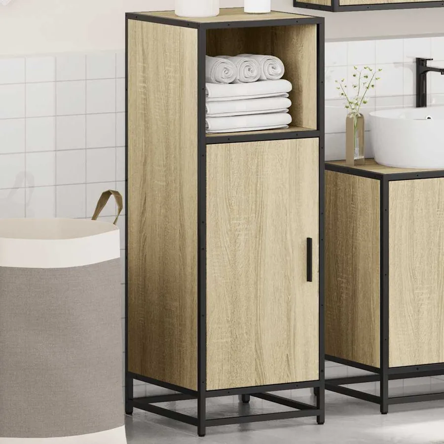 Meuble de salle de bain Chêne Sonoma 35x37,5x100 cm Bois d'ingénierie - 4
