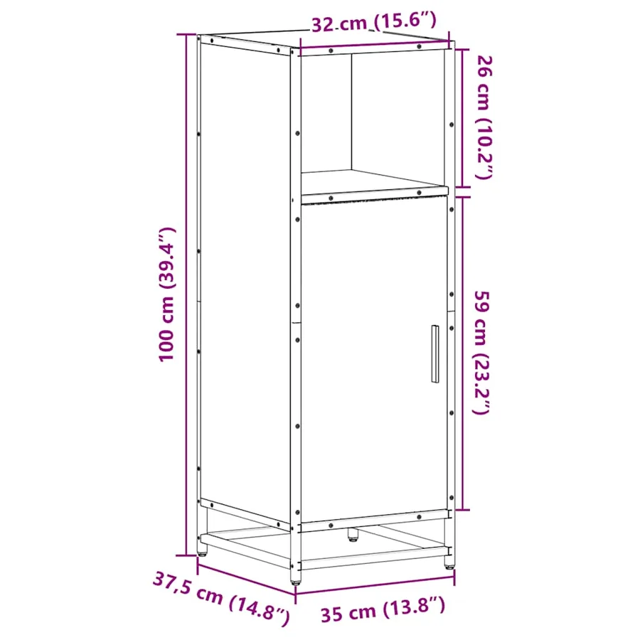 Armoire de salle de bain sonoma gris 35x37,5x100 cm - 12