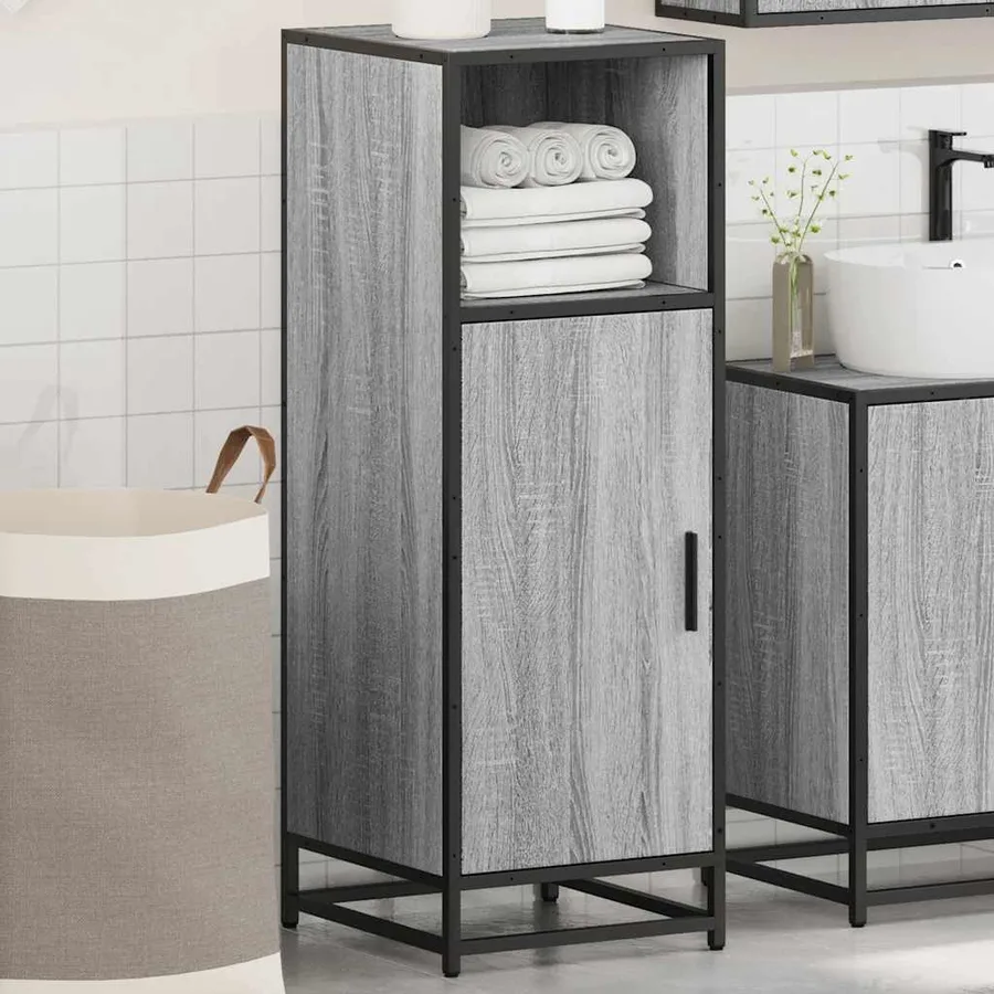 Armoire de salle de bain sonoma gris 35x37,5x100 cm - 4