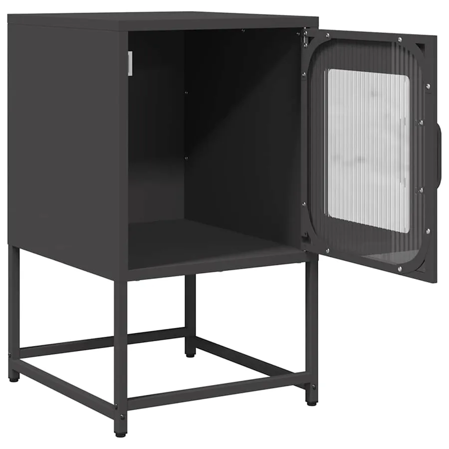 Table de chevet noir 36x39x60,5 cm acier laminé à froid - 4