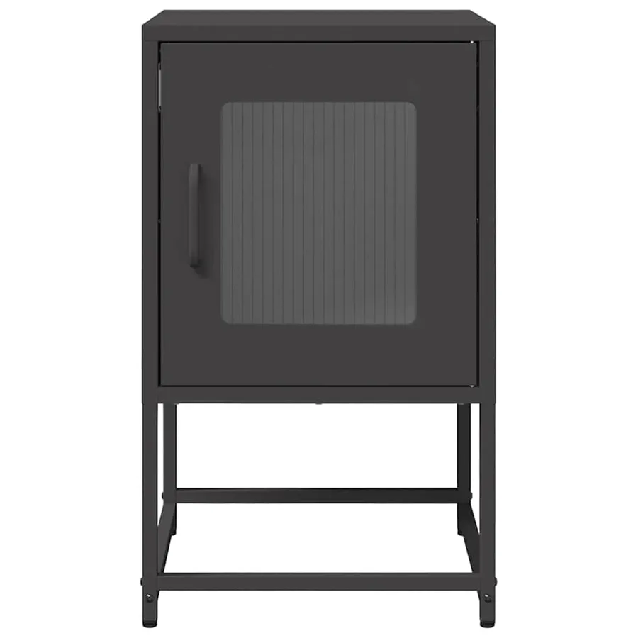 Table de chevet noir 36x39x60,5 cm acier laminé à froid - 5