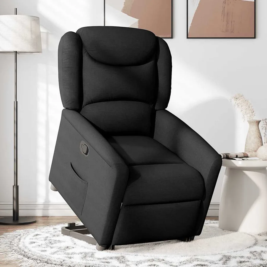 Fauteuil inclinable noir tissu - 2