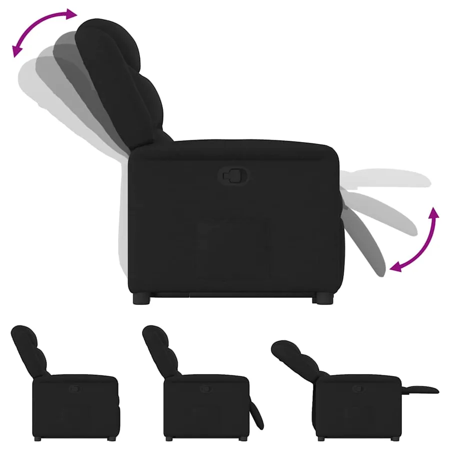 Fauteuil inclinable noir tissu - 9