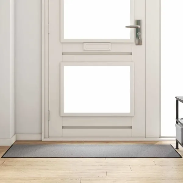 Tapis d'entrée Gris et Noir 60 x 180 cm 100% Polyamide