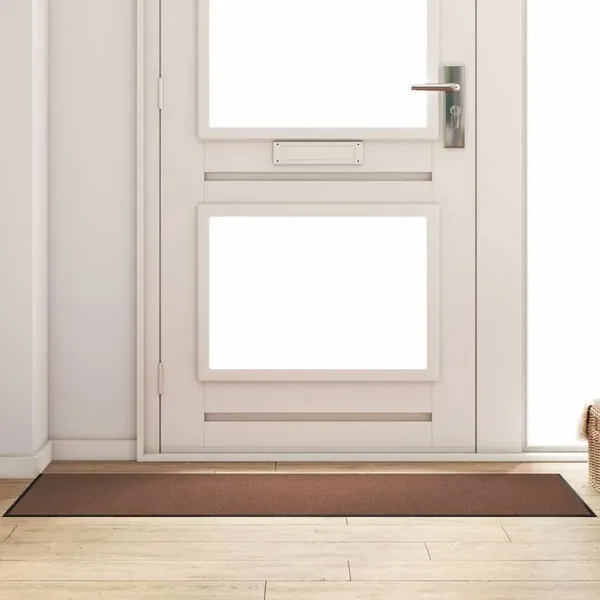 Tapis d'entrée Marron et Noir 60 x 180 cm 100% Polyamide