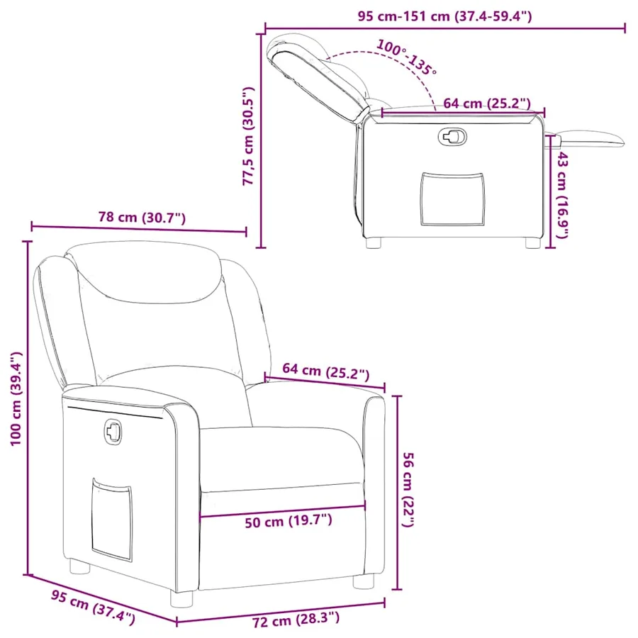 Fauteuil inclinable Gris clair Tissu - 11