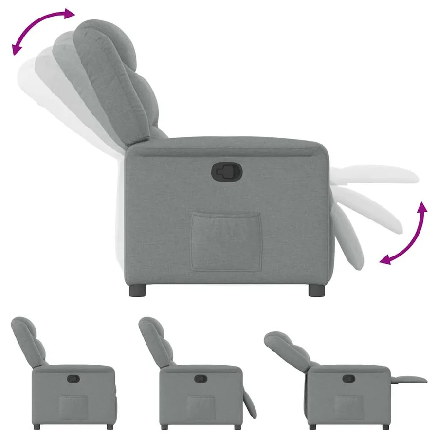 Fauteuil inclinable Gris clair Tissu - 6