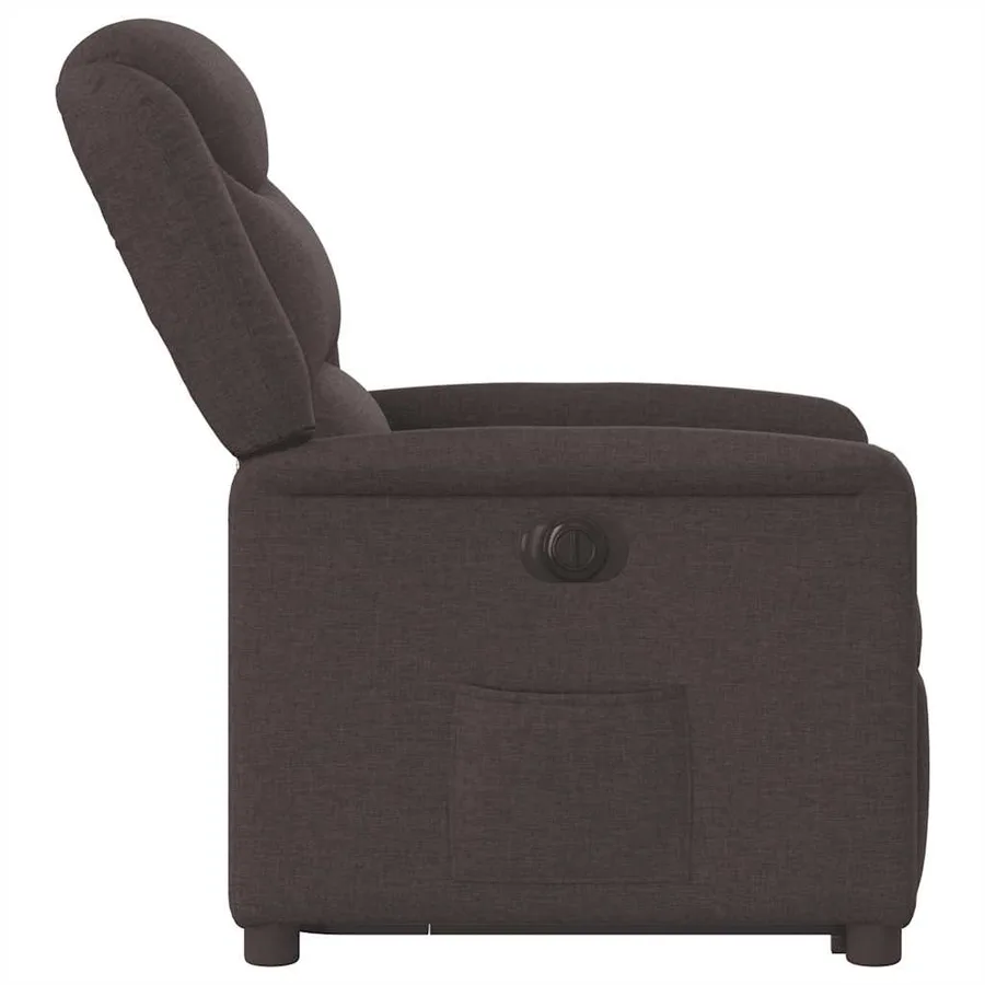 Fauteuil inclinable électrique marron foncé tissu - 6