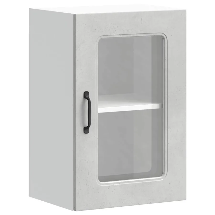 Armoire murale de cuisine avec porte en verre Kalmar gris béton - 2