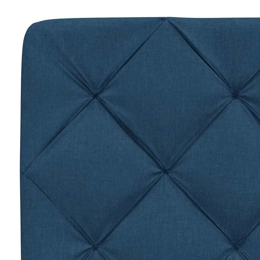 Cadre de lit avec LED sans matelas bleu 140x190 cm tissu - 12