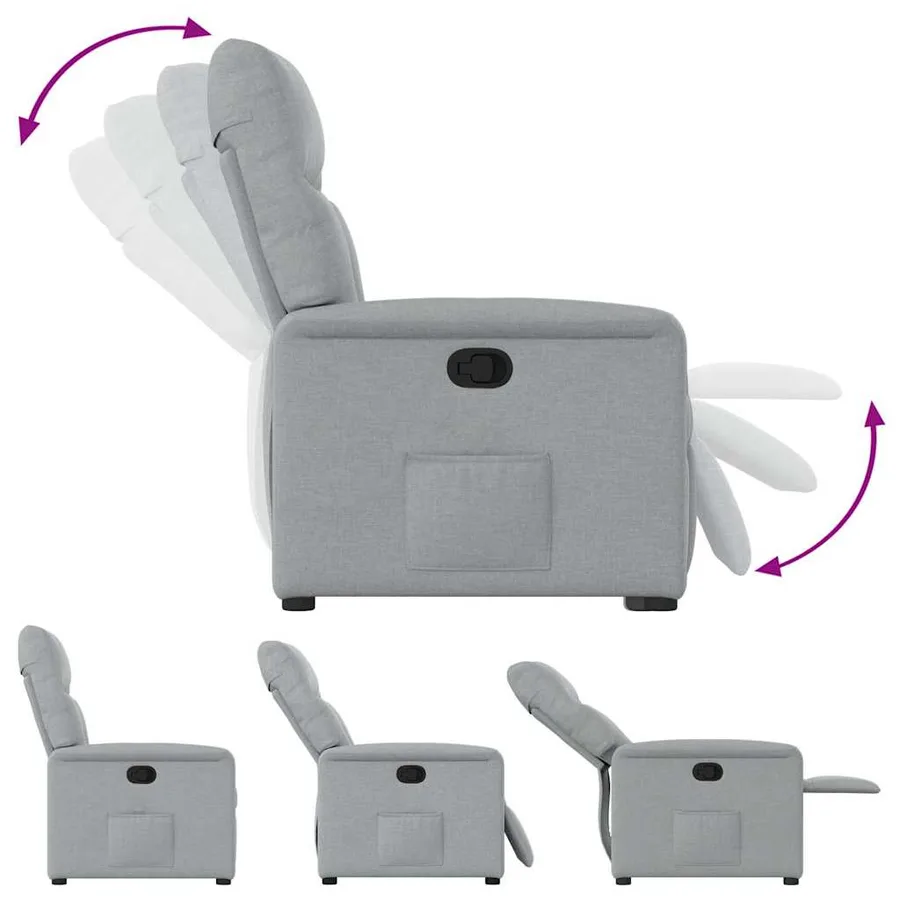 Fauteuil inclinable Gris clair Tissu - 6