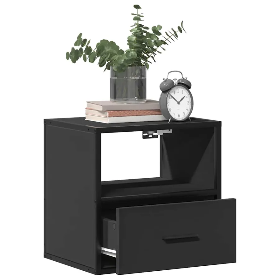 Table de chevet murale noir 40x31x39,5 cm - 4