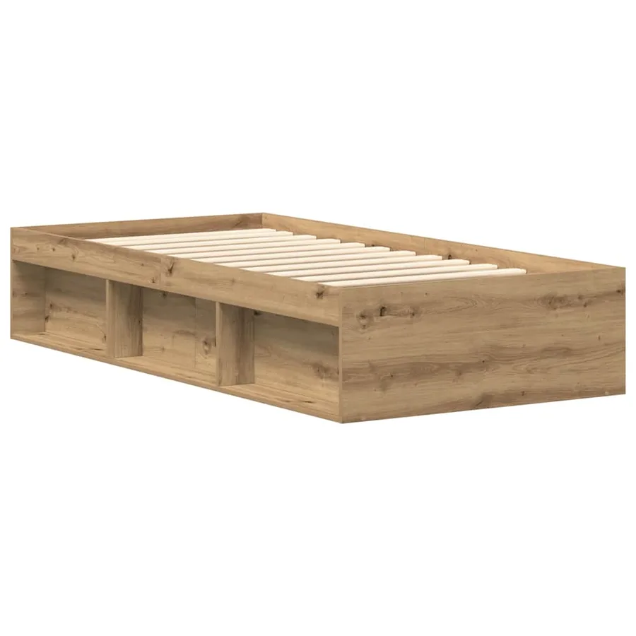 Cadre de lit sans matelas chêne artisanal 90x200 cm - 7