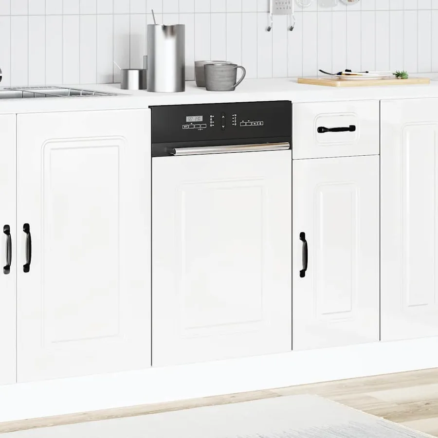 Panneau de lave-vaisselle Kalmar blanc brillant 45x1,5x57 cm - 3